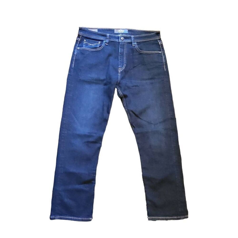 NWT Revtown Jeans Men's 34 Blue Sharp Slim Fit Decade Denim Dark Indigo